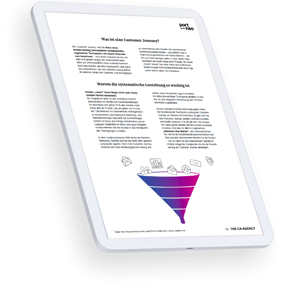 port-neo Whitepaper über Customer Journey Management und CJ Mapping.